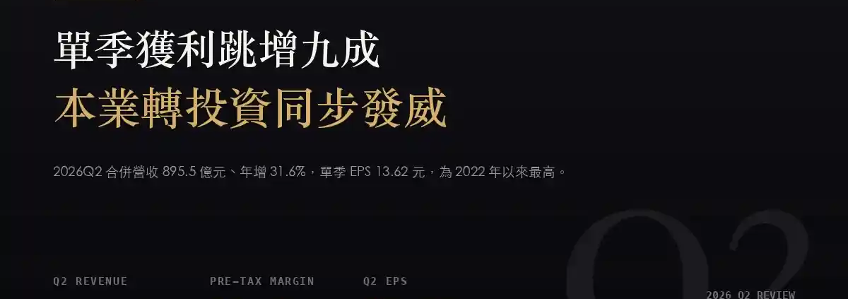 和泰車（2207）2026Q2 財報分析：單季 EPS 13.62 元、營收改寫近年新高