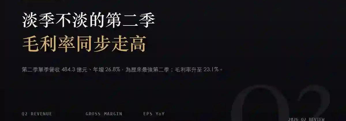 臻鼎-KY（4958）2026Q2 財報分析：淡季單季營收 484.3 億元、毛利率創近十二季高